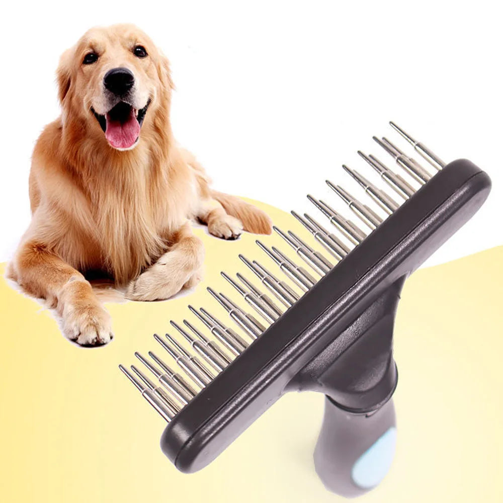Pawlio Double-Row Deshedding Brush for Dogs & Cats
