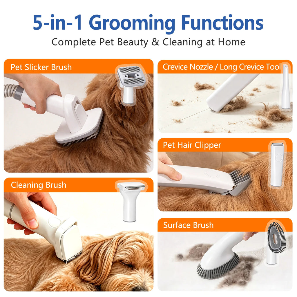 Pawlio 5-in-1 Pet Grooming Vacuum Kit