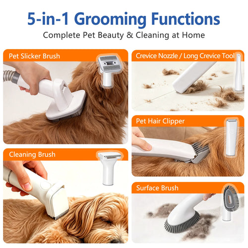 Pawlio 5-in-1 Pet Grooming Vacuum Kit